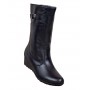 Cizme dama din piele naturala, cu fermoar, negru, Imblanite, Marimi 36 la 41 MVS30CZM